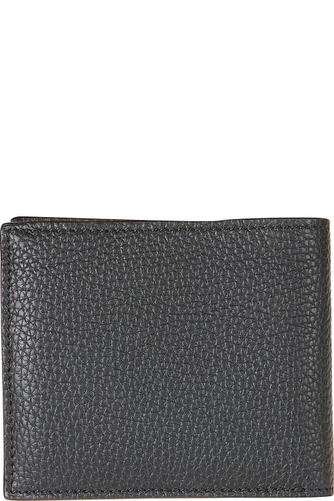 Wallets for Men Tom Ford Grained Leather Logo Billfold Wallet