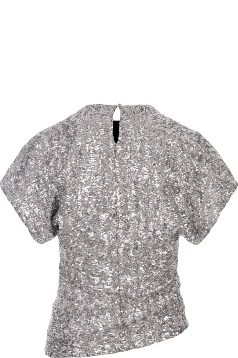 Paco Rabanne Topwear for Women Paco Rabanne Silver Asymmetrical Top With Sequins