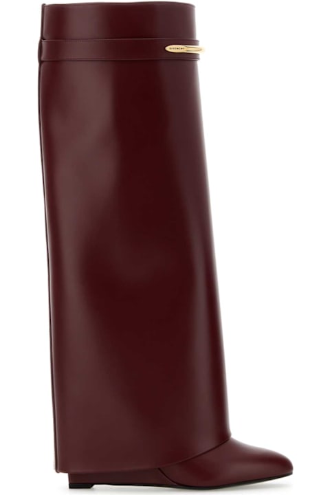 Givenchy Burgundy Leather Shark Boots