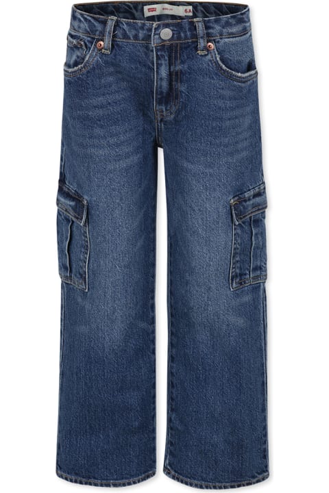 Homeware Levi
s "wide Leg" Denim Jeans For Girls With Logo Patch