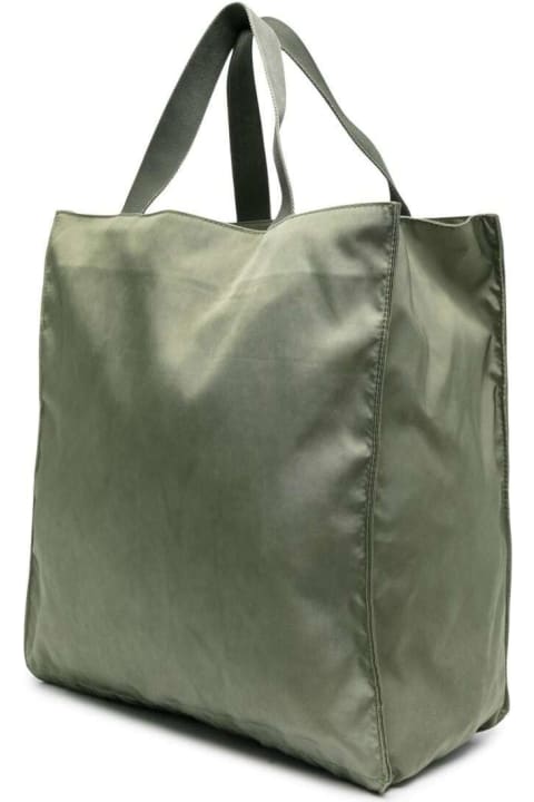 D-squared2  Woman 's Green Cotton Tote Handbag With Print