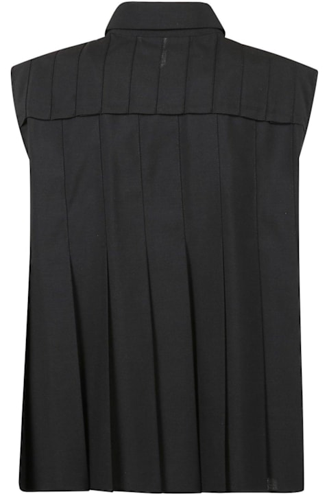 Sacai ملابس علوية لـ السيدات Sacai Pleated Sleeveless Poplin Shirt