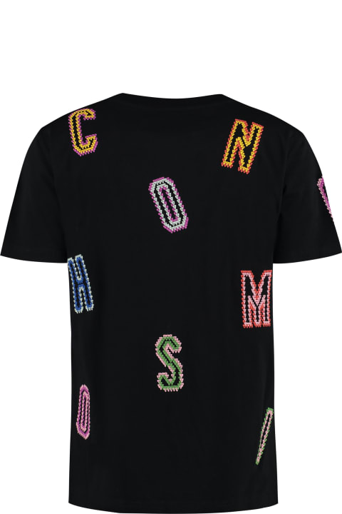Moschino for Women Moschino Embroidered Cotton T-shirt