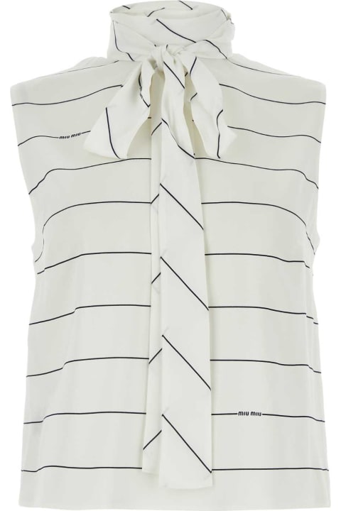 Fleeces & Tracksuits for Women Miu Miu Embroidered Crepe Top