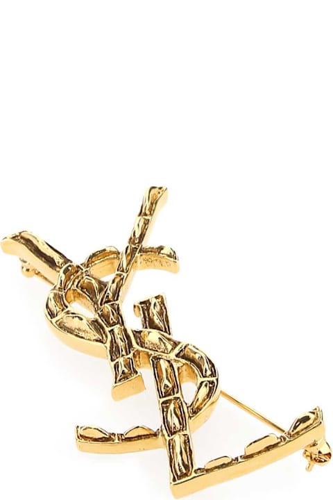 Saint Laurent Brooches for Women Saint Laurent Gold Metal Pin