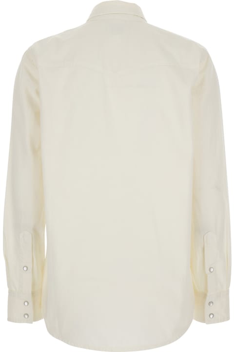 AG Jeans لـ Men AG Jeans 'noiki' White Shirt With Pointed Collar And Two Patch Pockets On The Front In Cotton For Women