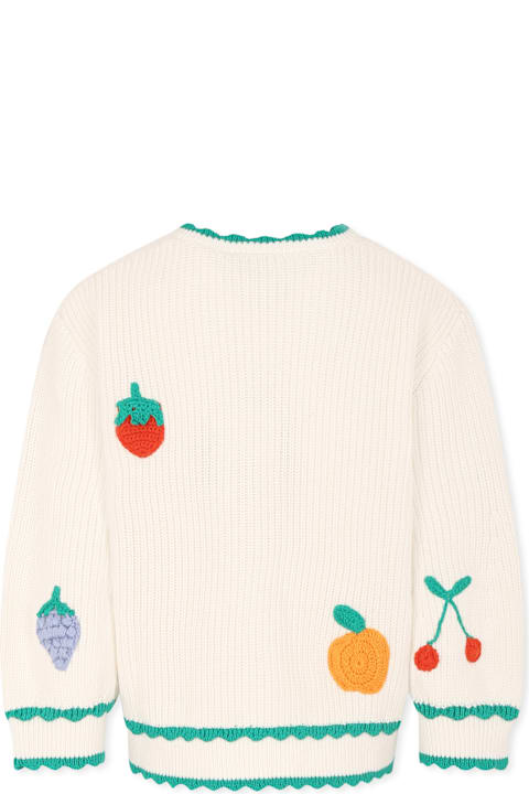 Stella McCartney Kids Stella McCartney Kids White Cardigan For Girl With Fruit