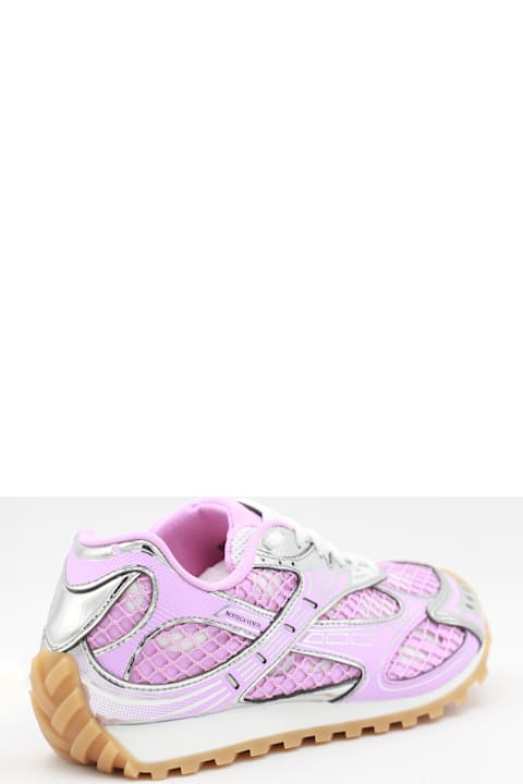 Bottega Veneta Pink And Silver Orbit Sneakers