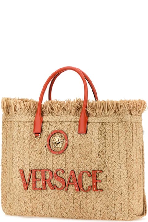 Versace for Women Versace Raffia La Medusa Shopping Bag