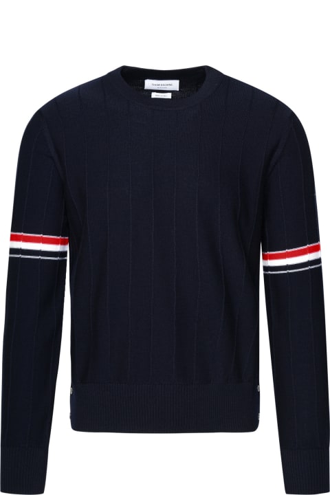 Thom Browne لـ Men Thom Browne Blue Virgin Wool Sweater