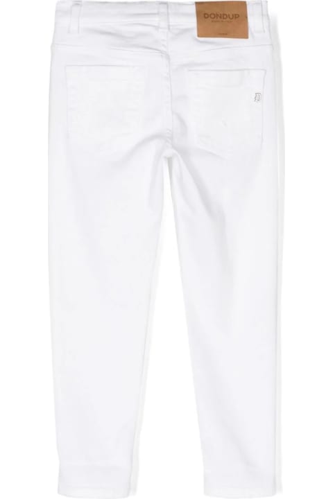 Bottoms for Boys Dondup White Denim Tapered Jeans
