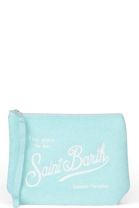 MC2 Saint Barth Luggage for Men MC2 Saint Barth Aline Light Blue Sponge Clutch Bag