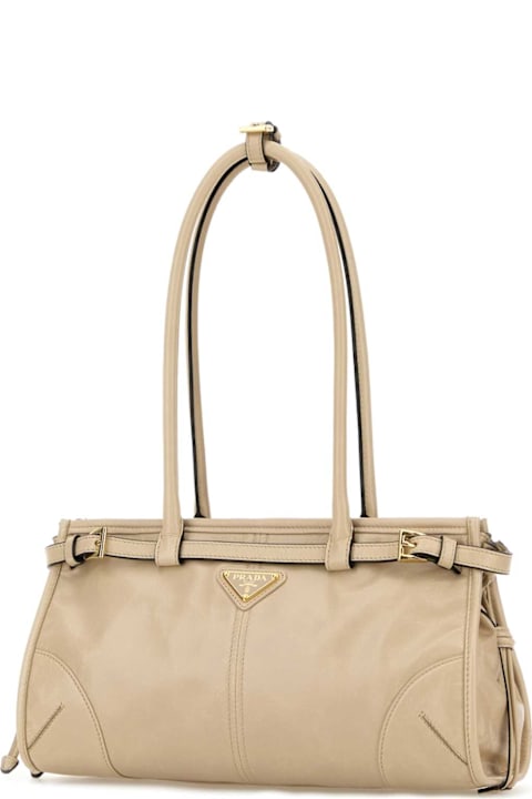 Prada Cream Leather Shoulder Bag