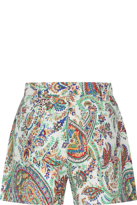 Bottoms for Boys Etro Ivory Shorts For Girl With Paisley Pattern