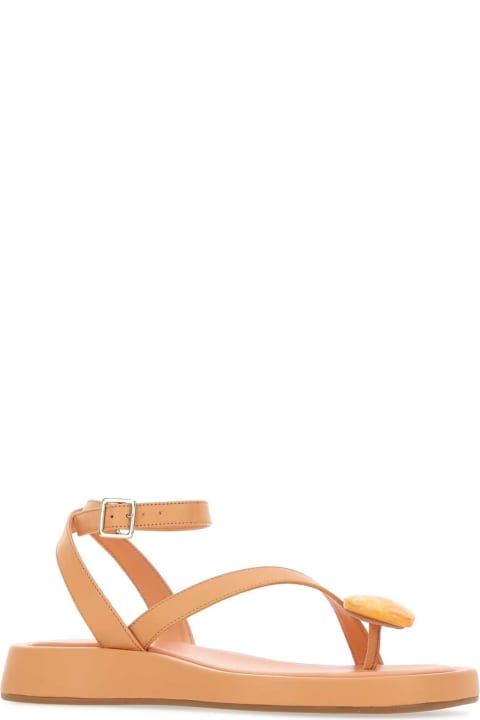 GIA BORGHINI for Women GIA BORGHINI Peach Leather Rosie 18 Thong Sandals