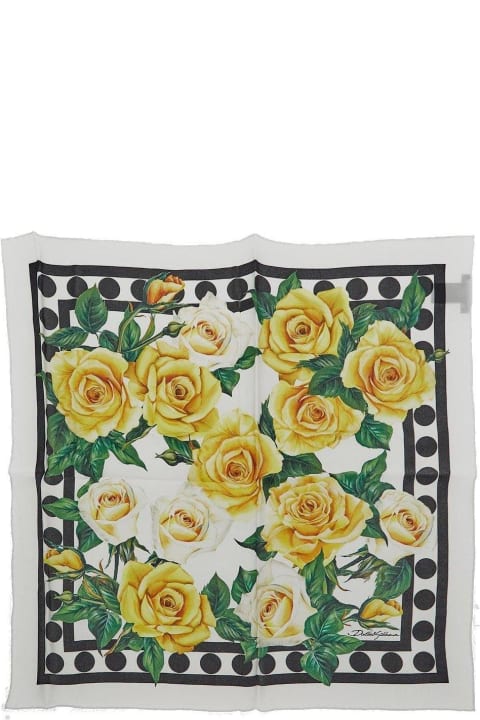 Dolce & Gabbana Accessories for Women Dolce & Gabbana Floral Printed Square Scarf