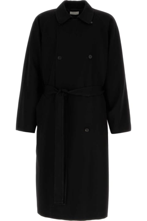 Quiet Luxury for Men The Row Black Wool Kolden Trench Coat