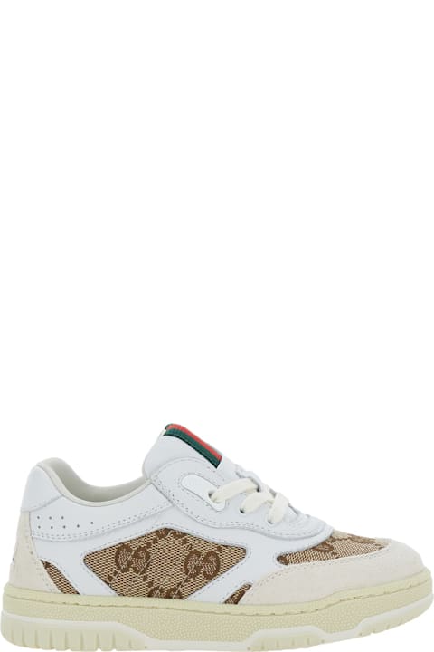 Sale for Kids Gucci Sneaker With Gg Motif And Web Detail In Leather Boy