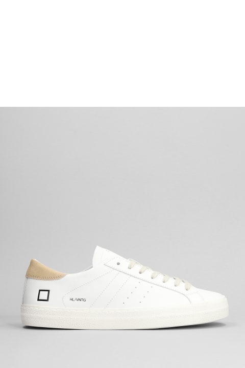 Shoes for Men D.A.T.E. Hill Low Sneakers In White Leather