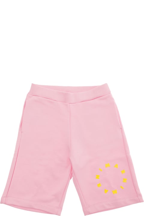 Bottoms for Boys Marni Pink Shorts With Logo Lettering Print In Cotton Boy