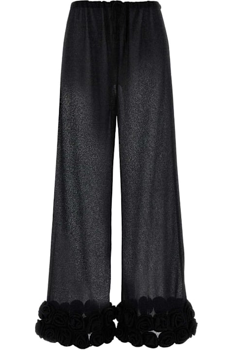 Oseree for Women Oseree Black Nylon Wide-leg Pant