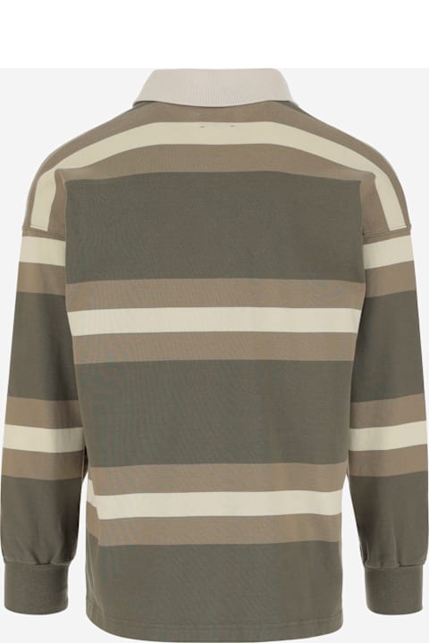 أدوات منزلية Autry Cotton Polo Shirt With Striped Pattern And Logo