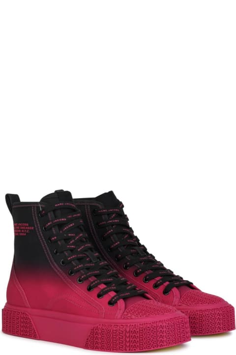 Marc Jacobs for Women Marc Jacobs 'hight Top' Black And Fuchsia Tela Sneakers