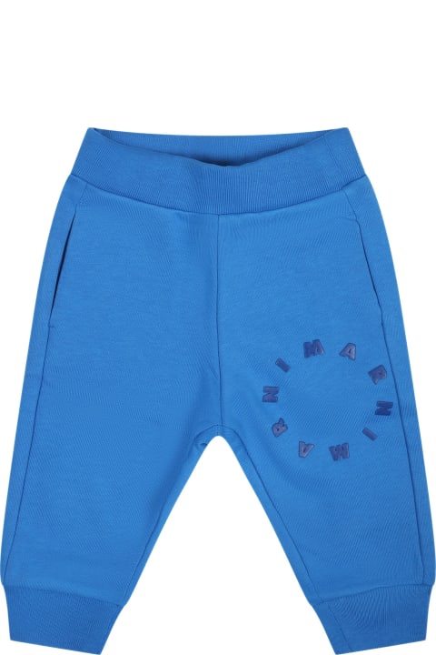 Bottoms for Baby Boys Marni Light Blue Trousers For Baby Boy With Logo