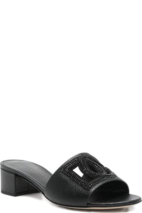Dolce & Gabbana Dg Logo Leather Sandals