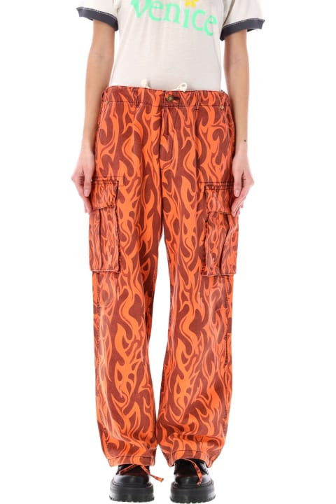 ERL Pants & Shorts for Women ERL Printed Flame Cargo Pants