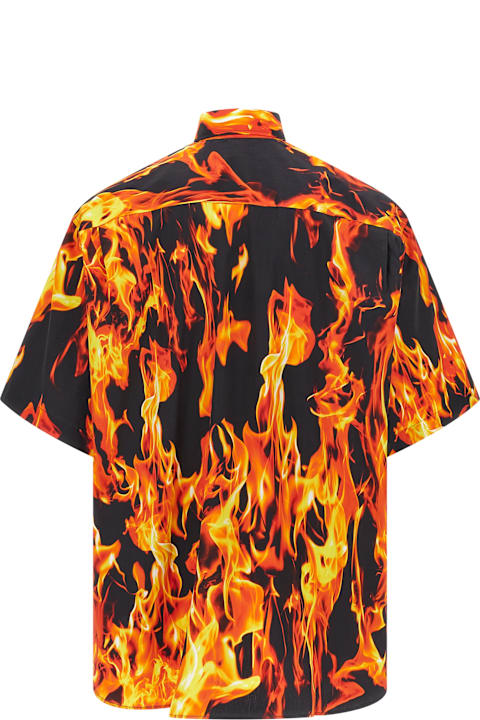VETEMENTS for Men VETEMENTS 'black & Orange Fire' Shirt