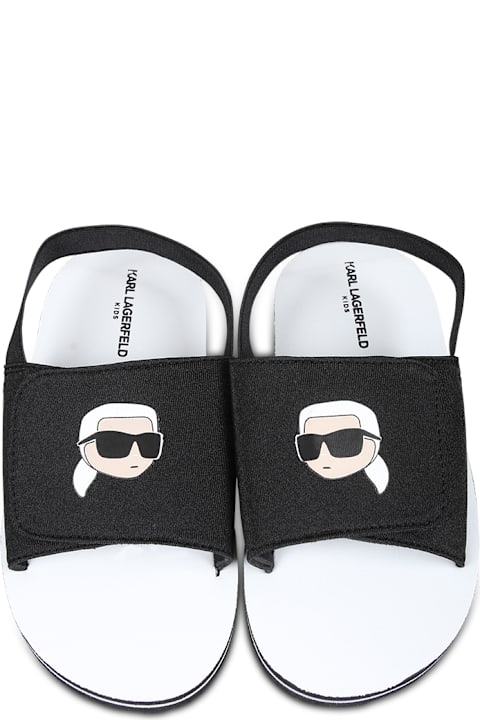 أحذية خصم على أولاد Karl Lagerfeld Kids Black Sandals For Kids With Karl Lagerfeld