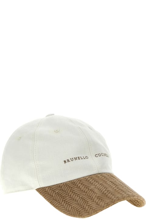 Hats for Men Brunello Cucinelli Logo Embroidery Cap