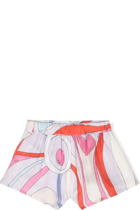 Bottoms for Baby Girls Pucci Shorts With Light Blue/multicolour Iride Print