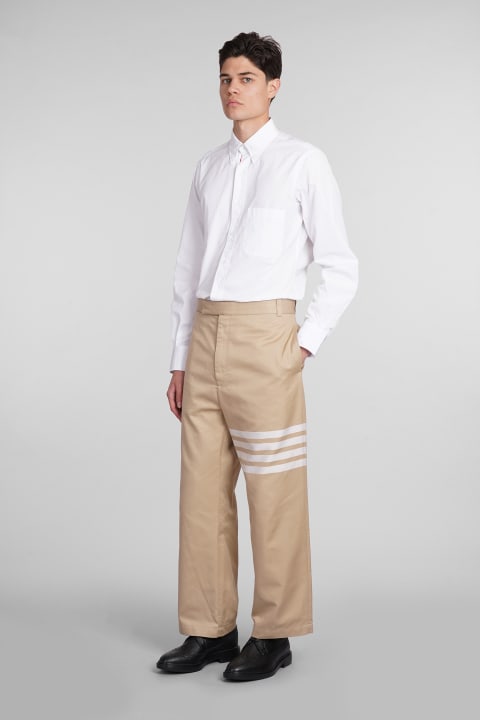 Pants for Men Thom Browne Pants In Beige Cotton
