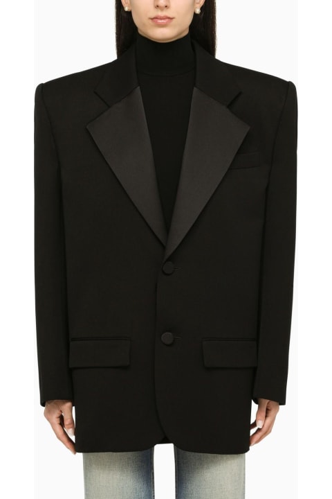 Coats & Jackets for Women Saint Laurent Wide Single-breasted Jacket Black