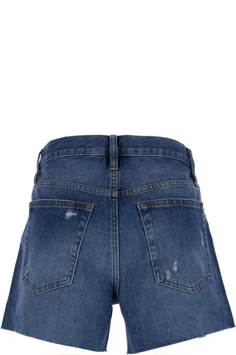 ウィメンズ Frameのパンツ＆ショーツ Frame Blue High-waisted Bermuda Shorts In Denim Woman