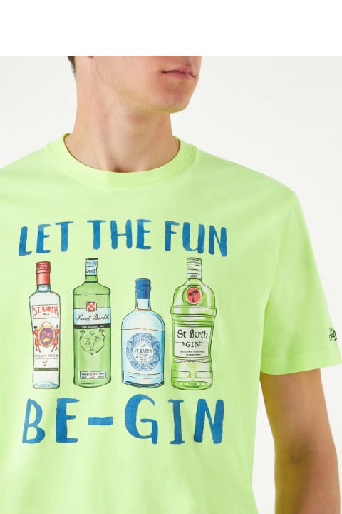 Fashion for Men MC2 Saint Barth Man Cotton T-shirt With Let The Fun Be-gin Print