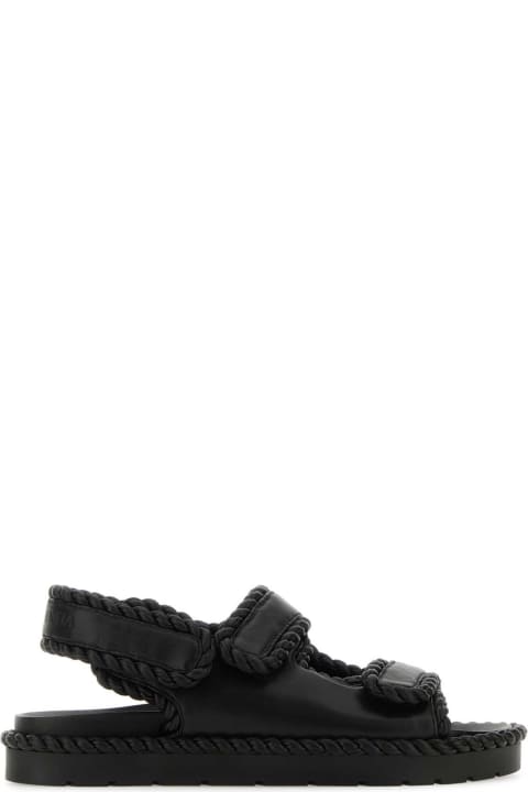Bottega Veneta Sandals for Men Bottega Veneta Black Nappa Leather Jack Sandals