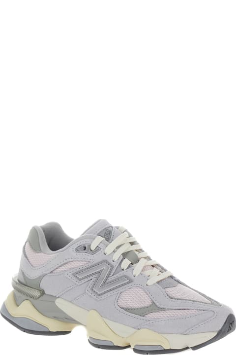 Shoes for Women New Balance '9060' Grey Sneakers With Logo In Leather Woman