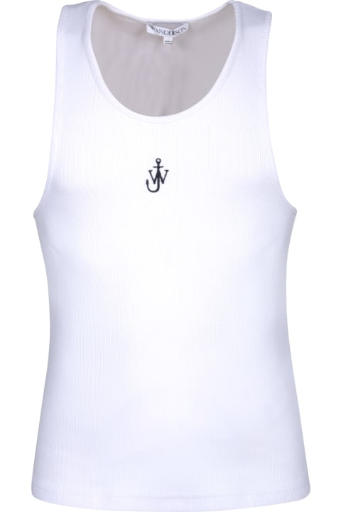 Everywhere Tanks for Men J.W. Anderson Anchor White Tank Top