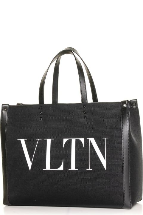 Totes for Men Valentino Garavani Canvas Shopping Bag With Logo
