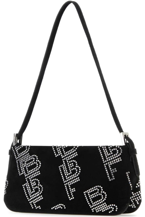 Homeware BY FAR Embellished Suede Dulce Shoulder Bag