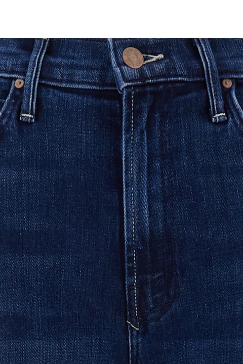 ウィメンズ Motherのデニム Mother Blue Five-pocket Straight Jeans In Stretch Cotton Blend Denim Woman