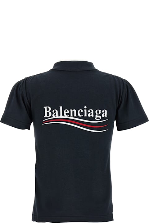 Balenciaga Women Balenciaga Logo Embroidery Polo Shirt
