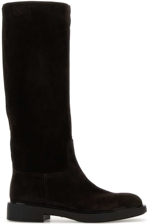 Gianvito Rossi Boots for Women Gianvito Rossi Dark Brown Suede Ascott Boots