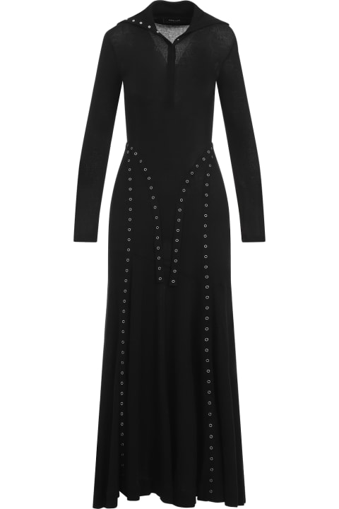 Simone Rocha الملابس لـ السيدات Simone Rocha Ribbed Multi Snap Bias Cut Dress