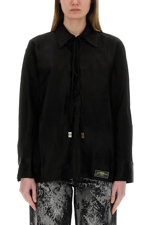 Ganni Topwear for Men Ganni Jacquard Satin Shirt