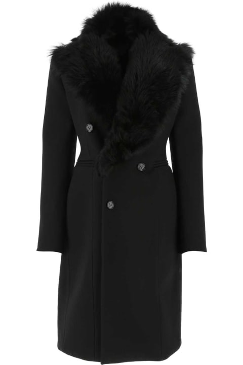Fashion for Women Bottega Veneta Black Stretch Acrylic Blend Coat