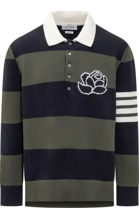 Thom Browne Topwear for Men Thom Browne Rose 4-bar Polo